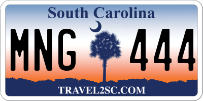 SC license plate MNG444
