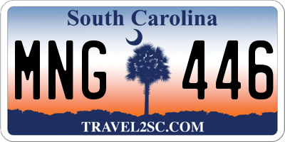 SC license plate MNG446