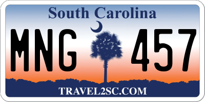 SC license plate MNG457