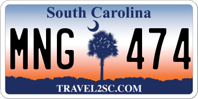 SC license plate MNG474