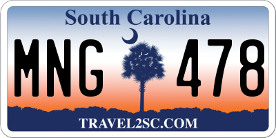SC license plate MNG478