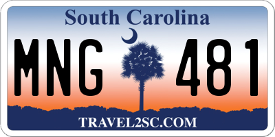 SC license plate MNG481