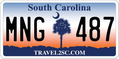 SC license plate MNG487