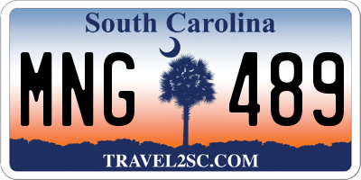 SC license plate MNG489