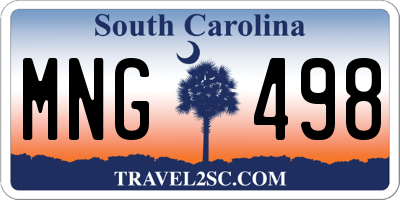 SC license plate MNG498