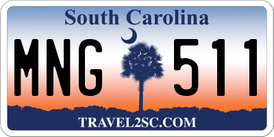 SC license plate MNG511