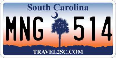 SC license plate MNG514