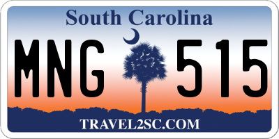 SC license plate MNG515