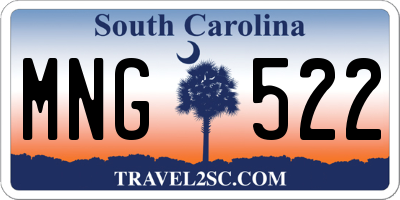 SC license plate MNG522