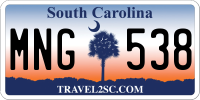 SC license plate MNG538