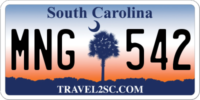 SC license plate MNG542