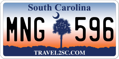 SC license plate MNG596