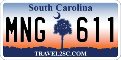 SC license plate MNG611
