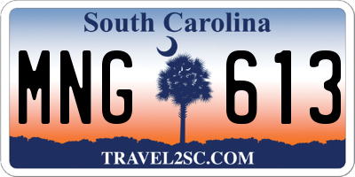 SC license plate MNG613