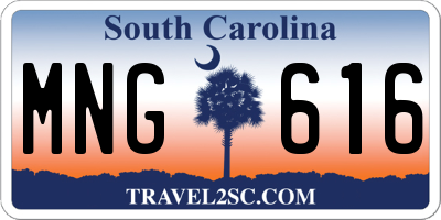 SC license plate MNG616