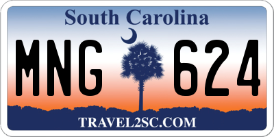 SC license plate MNG624