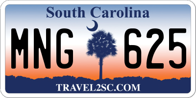 SC license plate MNG625