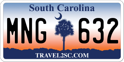 SC license plate MNG632