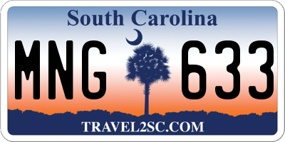 SC license plate MNG633