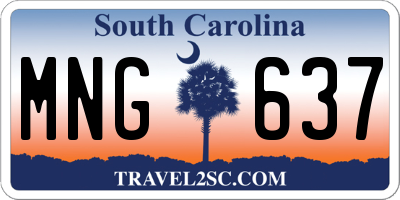 SC license plate MNG637