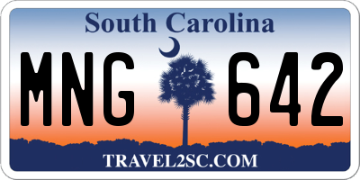 SC license plate MNG642