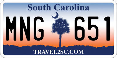 SC license plate MNG651