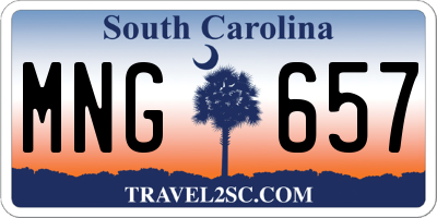 SC license plate MNG657