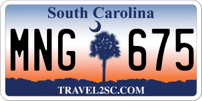 SC license plate MNG675