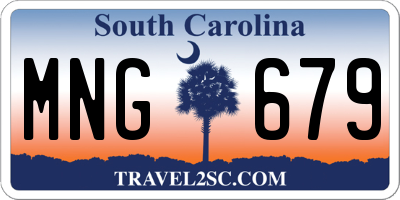 SC license plate MNG679
