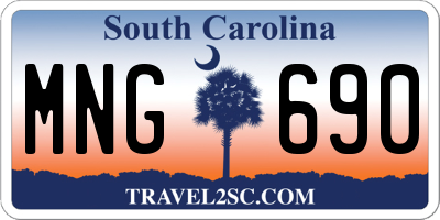 SC license plate MNG690