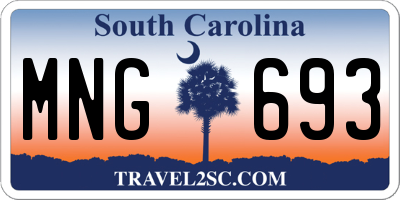 SC license plate MNG693