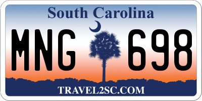 SC license plate MNG698