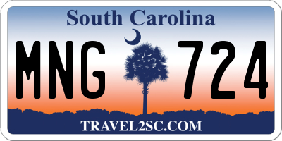 SC license plate MNG724