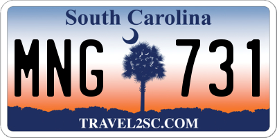 SC license plate MNG731
