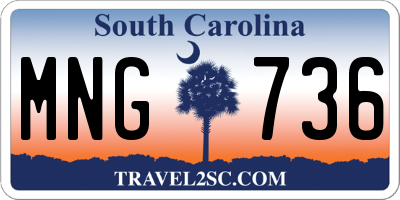 SC license plate MNG736