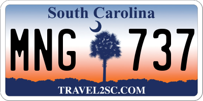 SC license plate MNG737