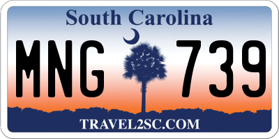 SC license plate MNG739
