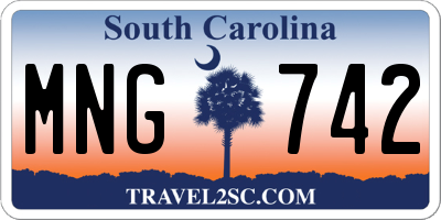 SC license plate MNG742