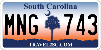 SC license plate MNG743