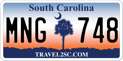 SC license plate MNG748