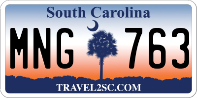 SC license plate MNG763