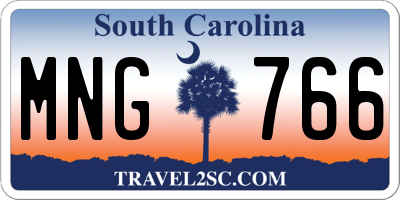 SC license plate MNG766