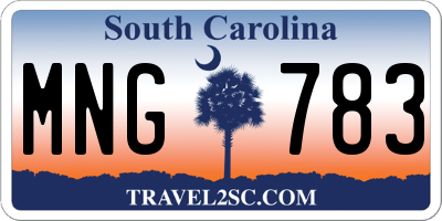 SC license plate MNG783