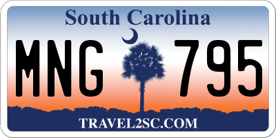 SC license plate MNG795