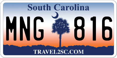 SC license plate MNG816