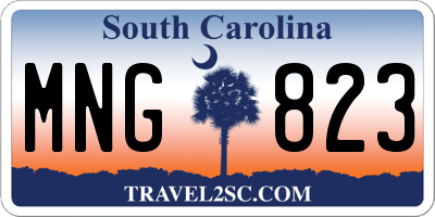 SC license plate MNG823