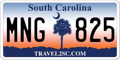 SC license plate MNG825