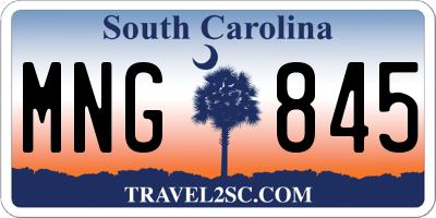 SC license plate MNG845