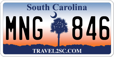 SC license plate MNG846