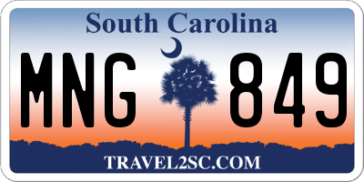SC license plate MNG849